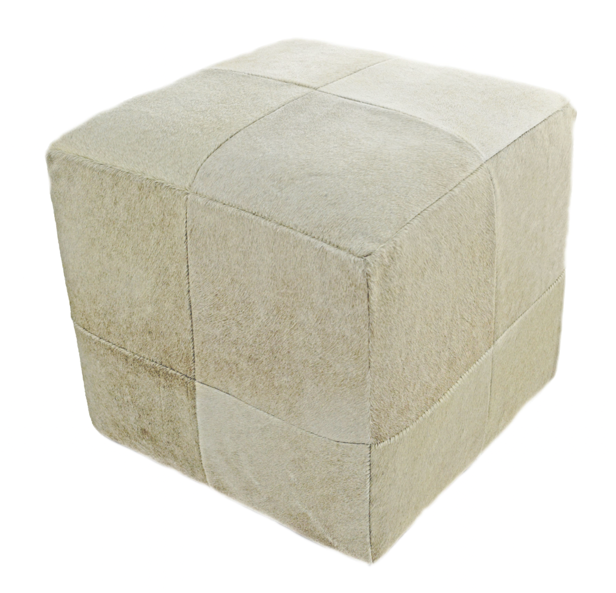 18x18 Champagne Hide Pouf