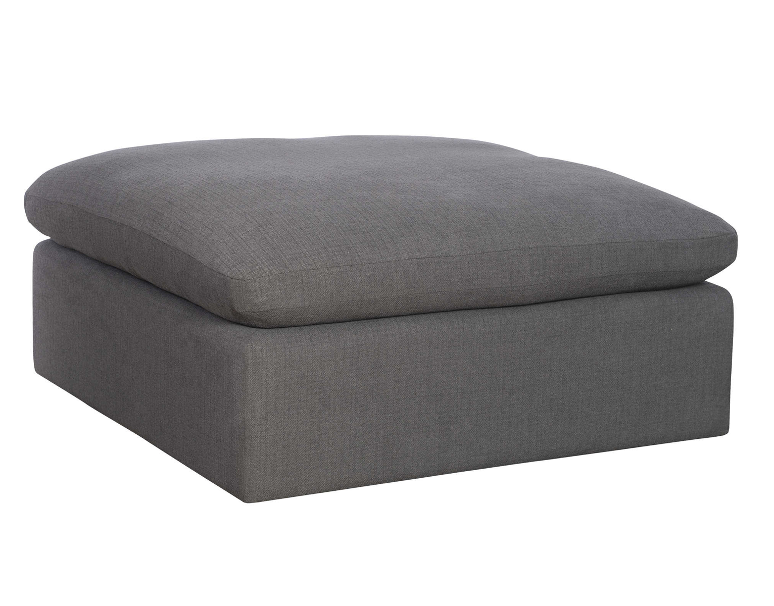 38x38 Dark Grey Ottoman W/ Down