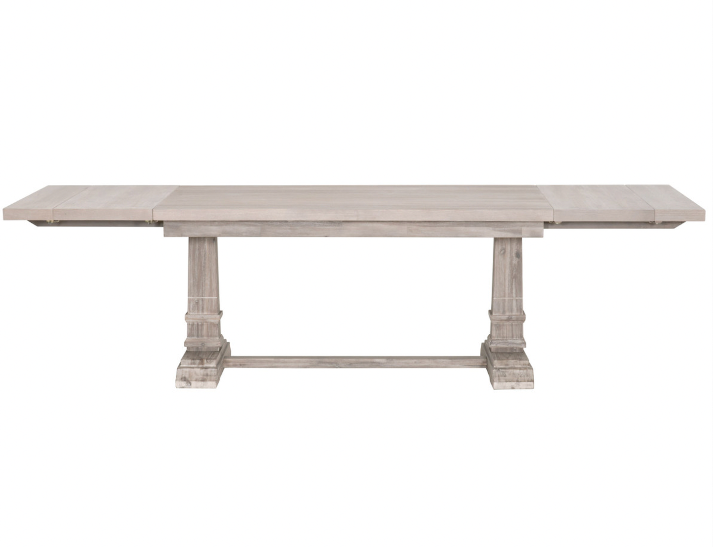 78-110" Acacia Wood Trestle Dining Table