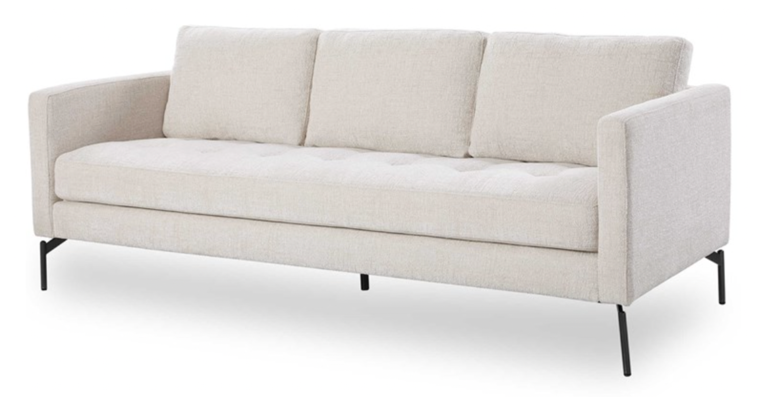 80" Ivory Chenille Sofa